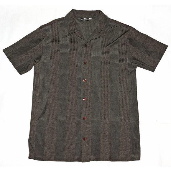 Positano Other - Positano Men's Short Sleeve Button‎ Front Textured Brown Shirt Size Large